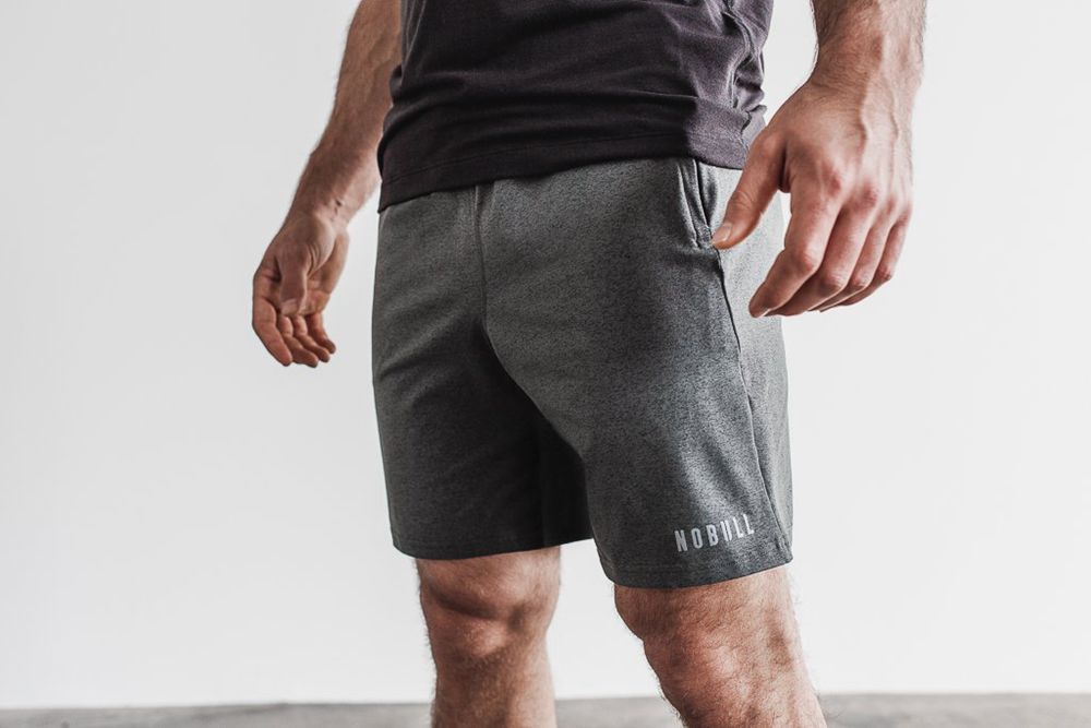 NOBULL Men's Knit 8.5" Shorts - Charcoal Heather - Ireland (1639UAKIM)